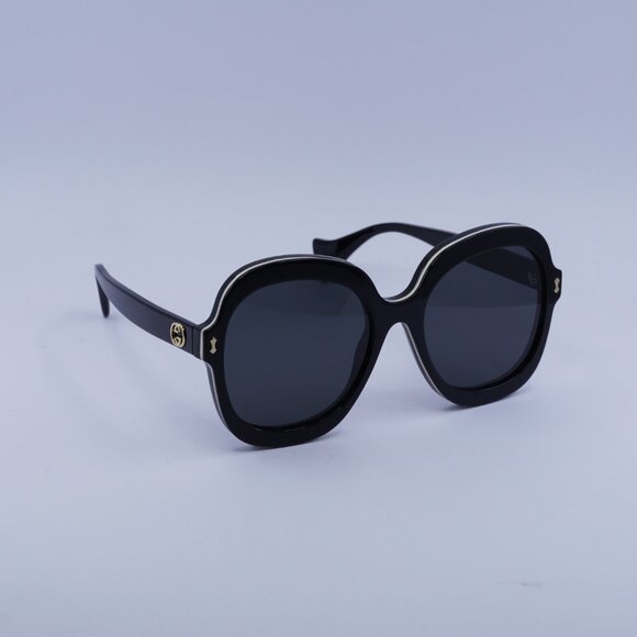 Gucci GG1240S 001 Sunglasses Black Round Frame, Grey Lenses main image 6